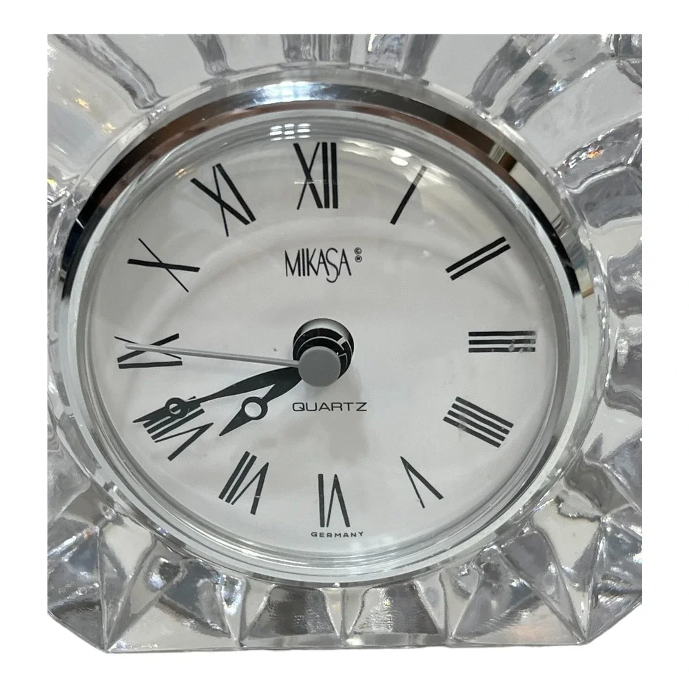 Mikasa Crystal Quartz Freestanding Desk Clock Germany